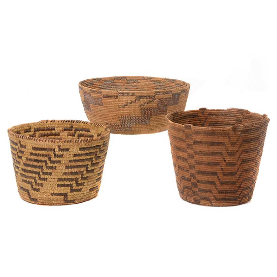Three Native American Hand Woven Baskets (1 of 8)