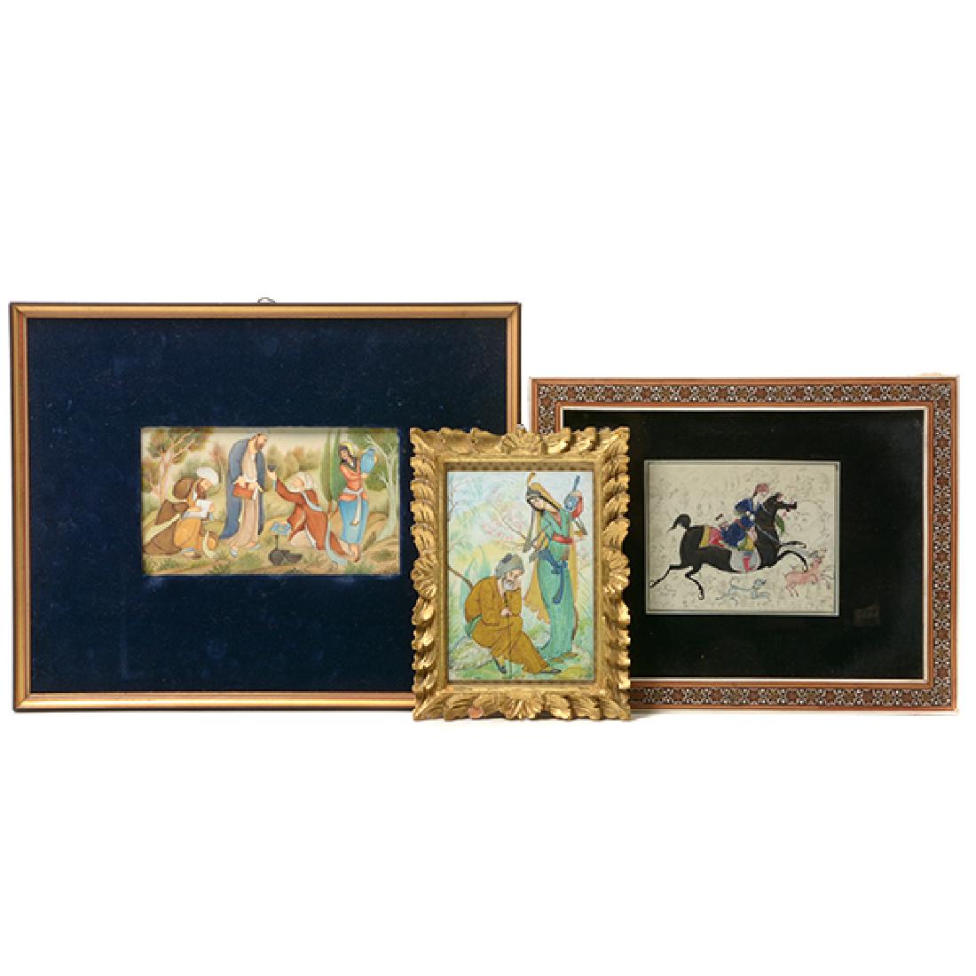 Three Persian Miniature Paintings (1 of 6)