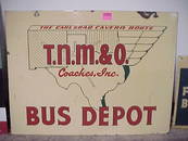 2302: 18"x24" Porcelain Enamel Bus Sign
