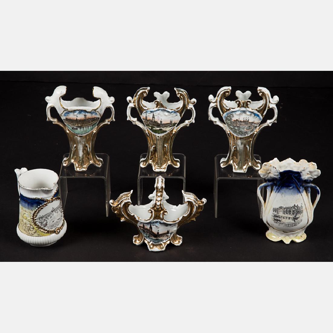 A Group of Six Porcelain Souvenirs from the Louisiana (1 of 8)