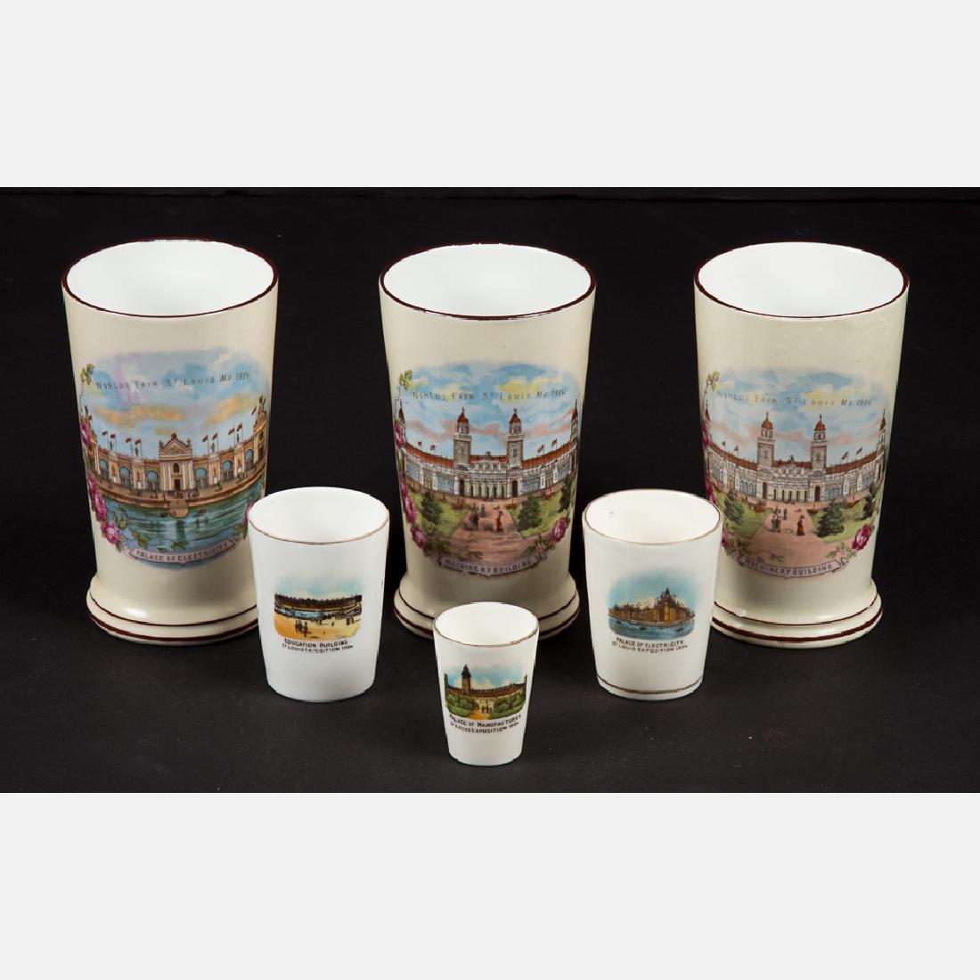A Group of Six Porcelain Souvenir Cups by Various (1 of 10)