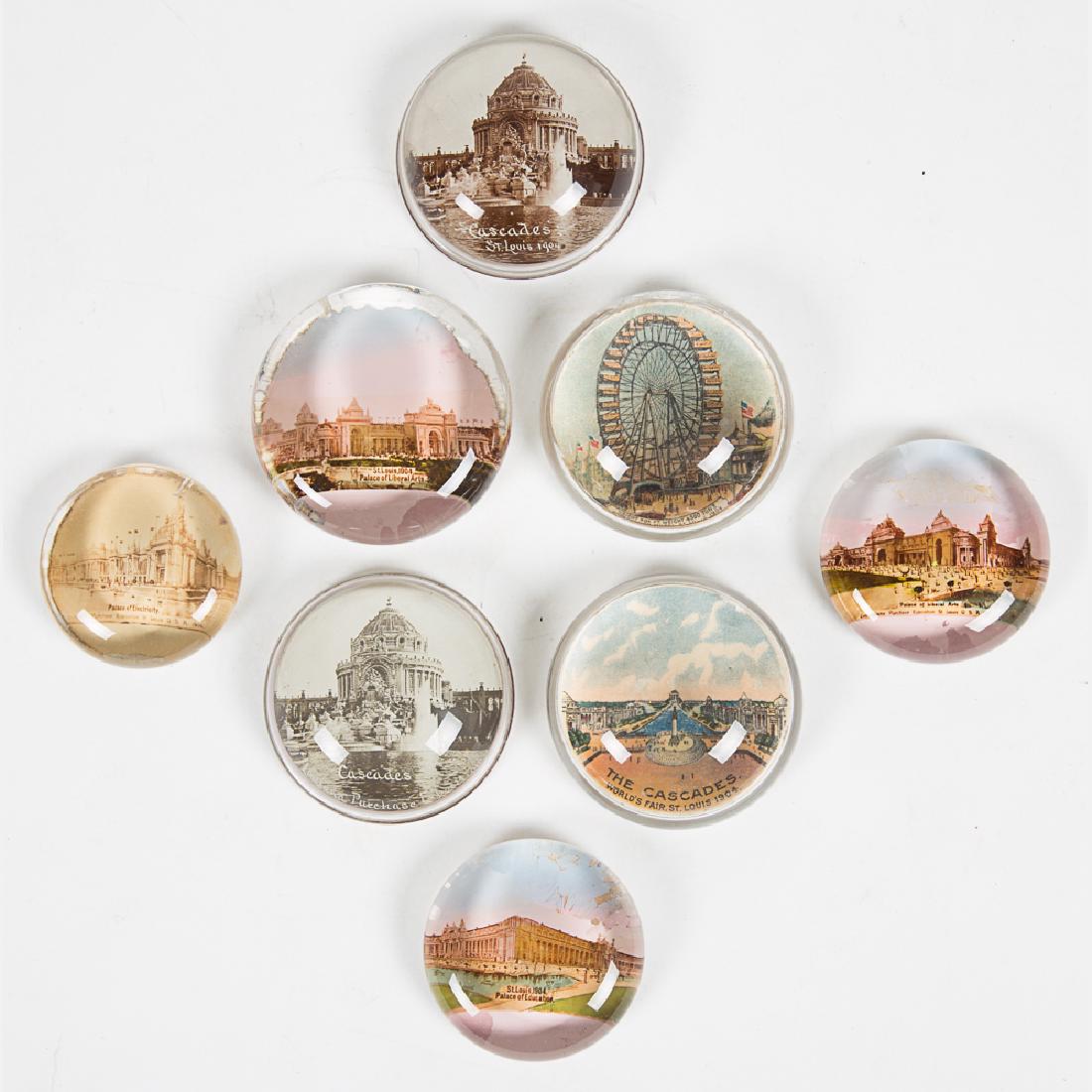 A Group of Eight Glass Circular Paperweights by Various (1 of 5)