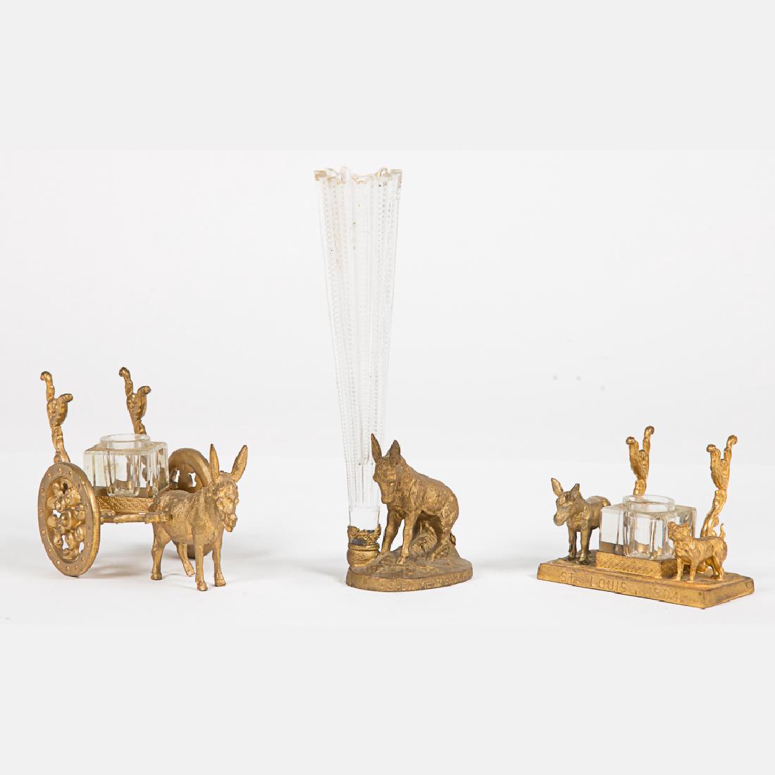 A Group of Three Brass Over Metal and Glass Mule Form (1 of 7)
