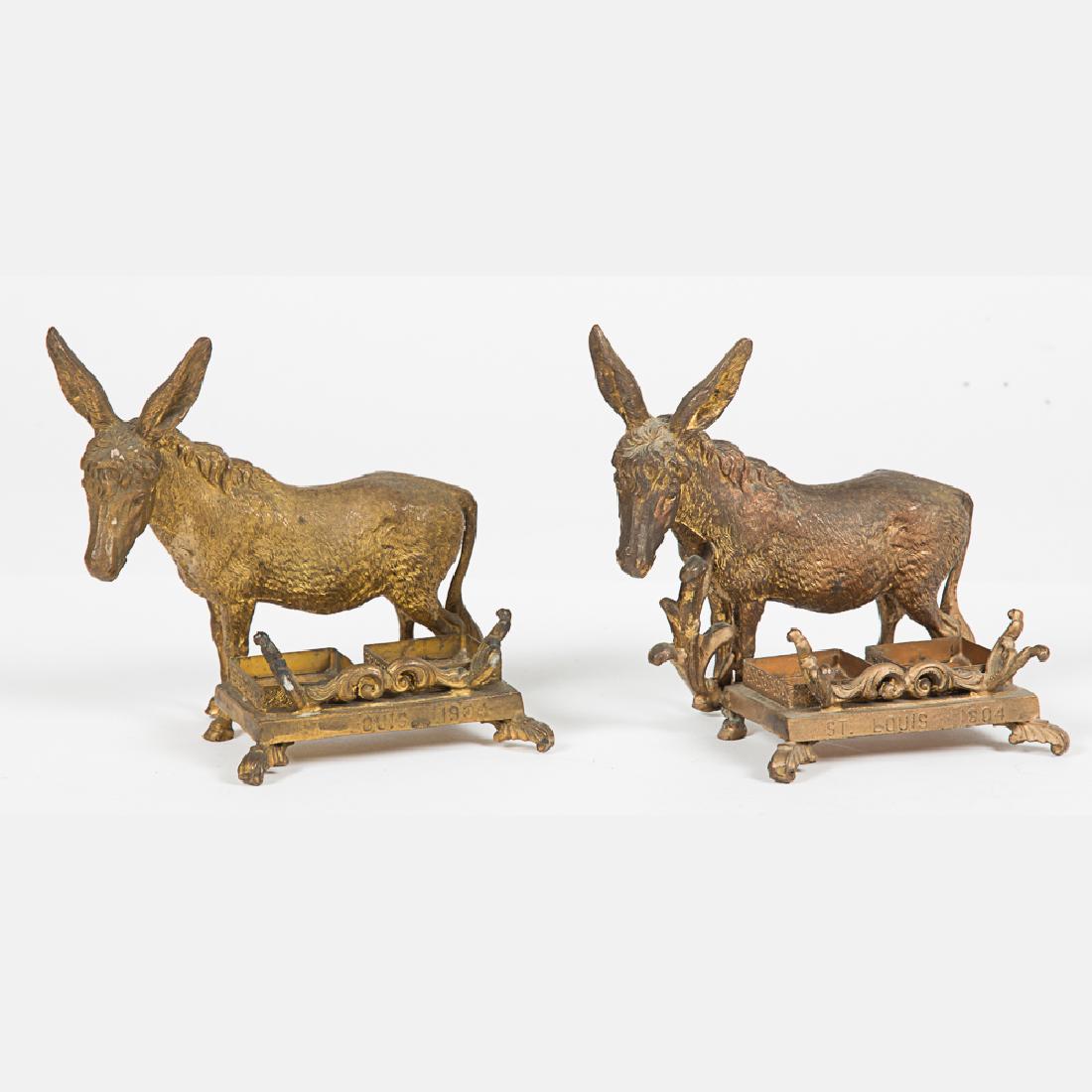 Two Brass Over Metal Mule Form Encriers from the (1 of 6)