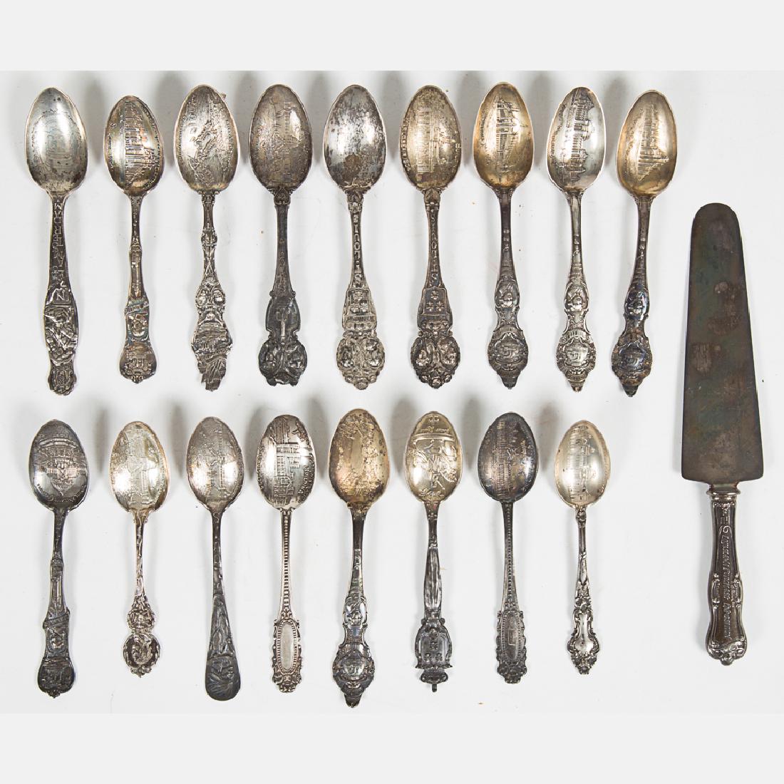 A Group of Seventeen Sterling Silver Souvenir Spoons by (1 of 7)