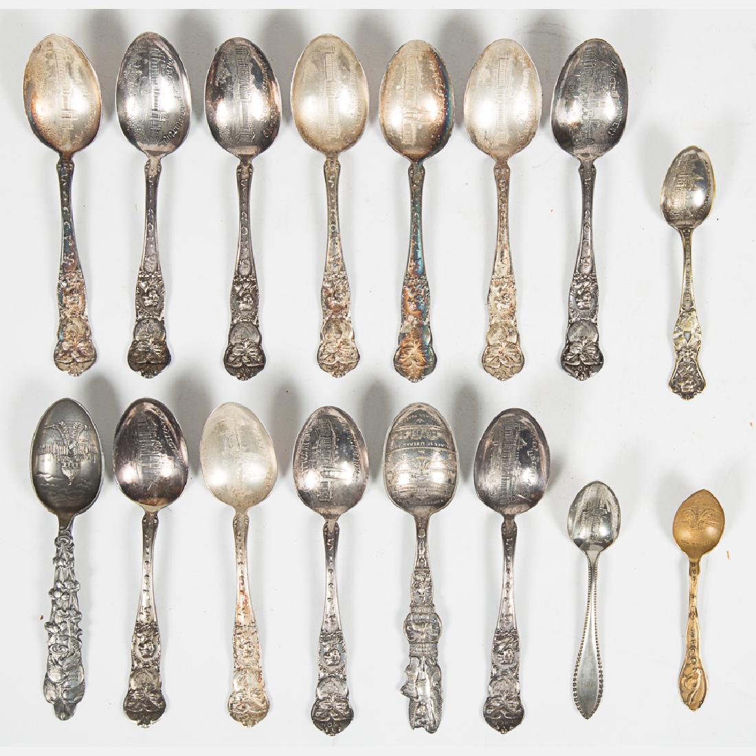 A Group of Sixteen Gilt and Silver Plated Souvenir (1 of 6)