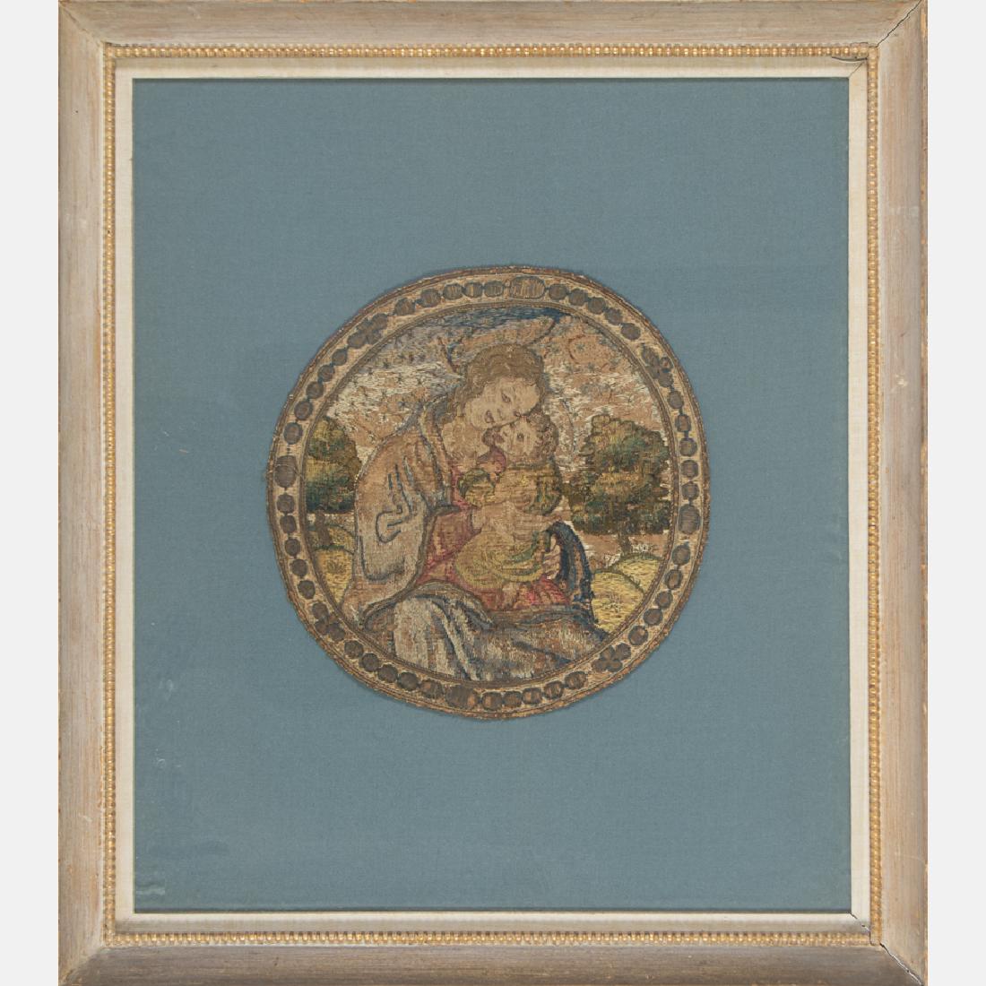 A Silk and Gilt Thread Embroidered Cope Fragment (1 of 3)