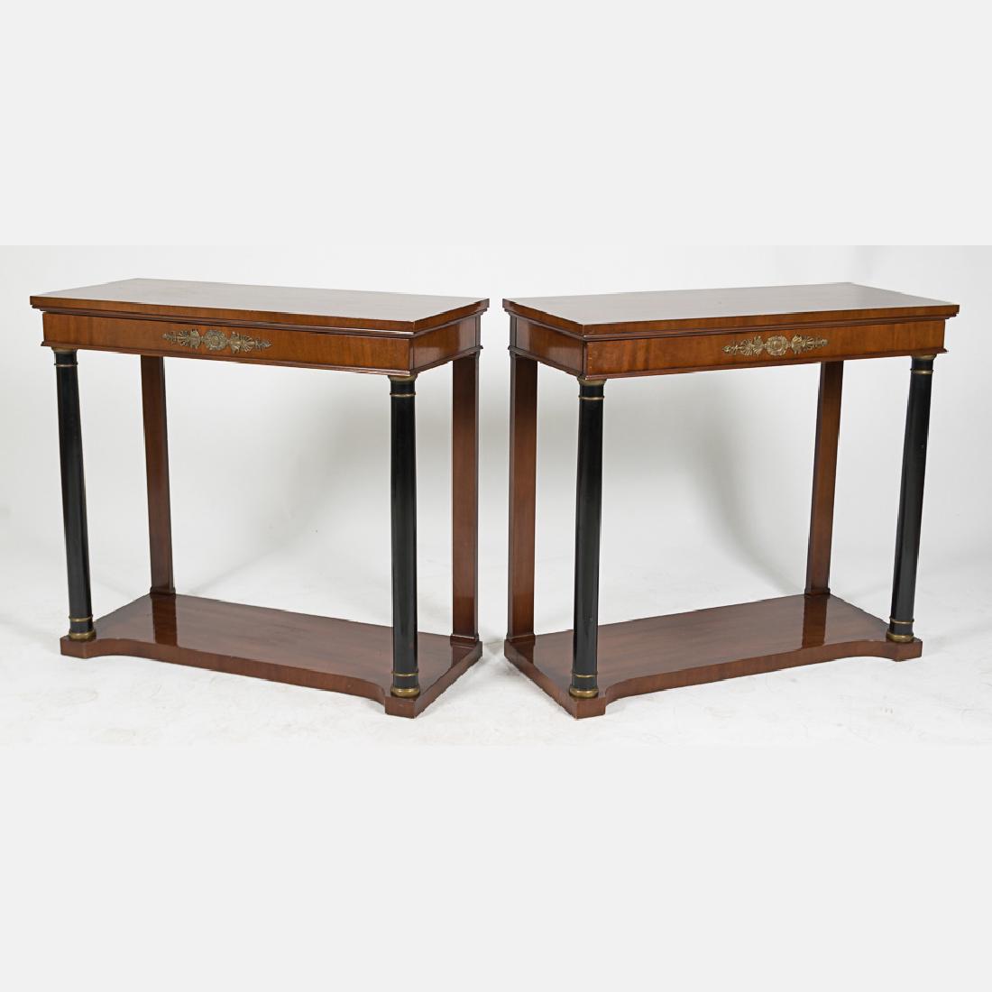A Pair of Kittinger Mahogany and Ebonized Wood Console (1 of 7)