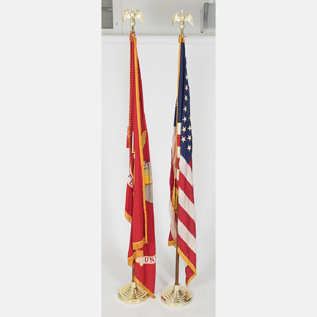 An Embroidered United States Marine Corps Indoor Flag (1 of 4)