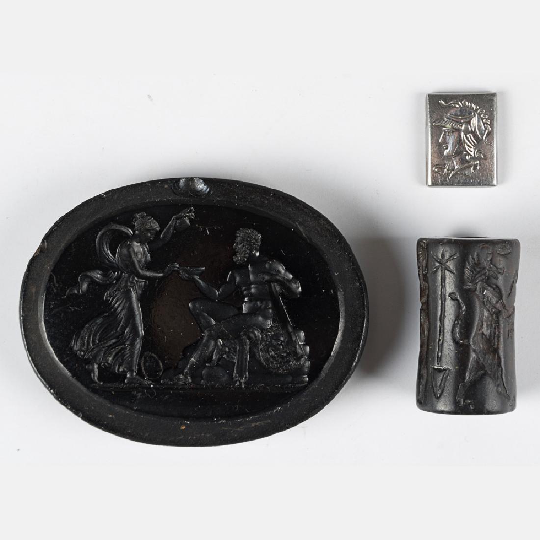 A Carved Glass Intaglio Medallion, 20th Century, (1 of 5)