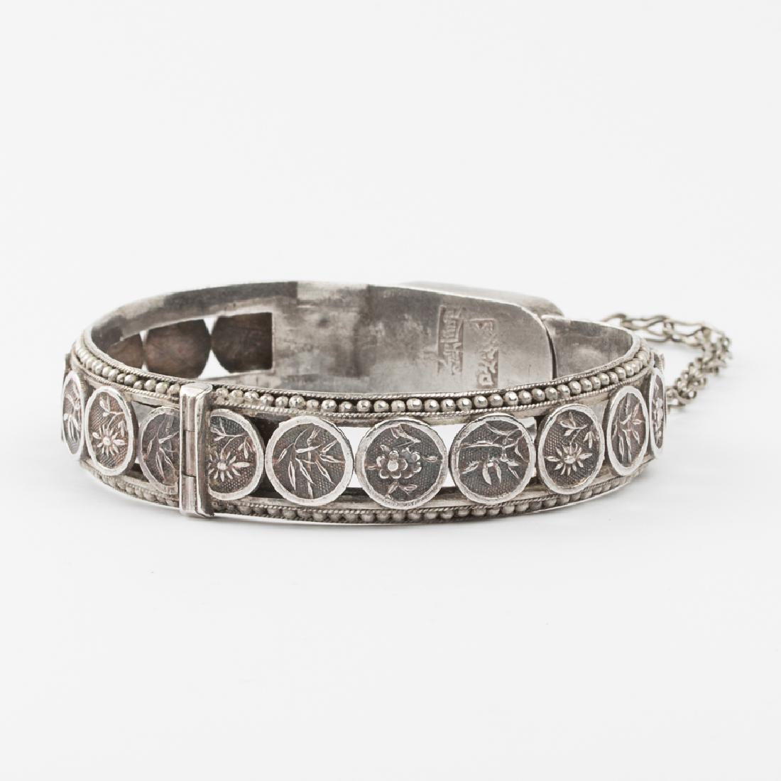 A Chinese Silver Cuff Bracelet. (1 of 8)
