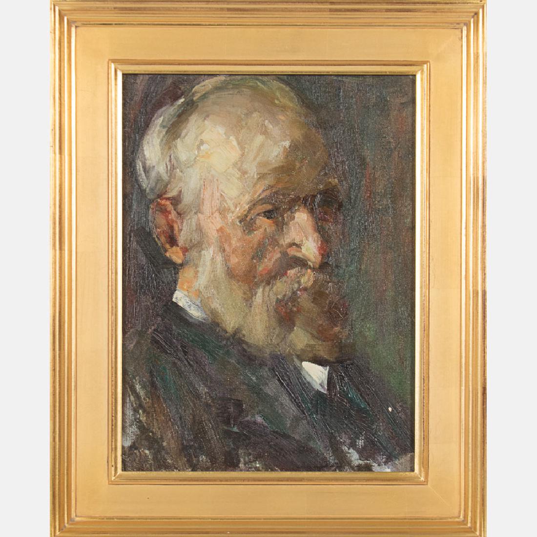 Jesse DeViney (1883-1941) Portrait of a Gentleman, Oil: Jesse DeViney (1883-1941) Portrait of a Gentleman, Oil on canvas board, Unsigned. H: 16 W: 12 in.