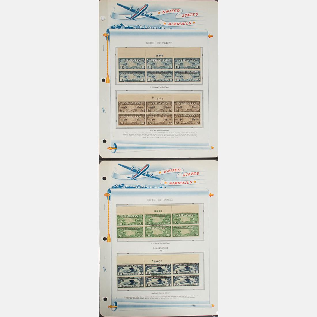 A 1926 Map Series of Three Plate Block of Six Stamps, (1 of 7)