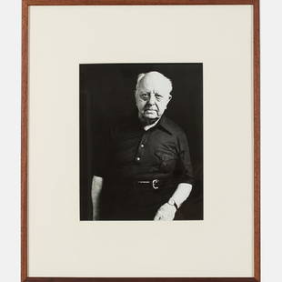 Timothy Greenfield-Sanders (b. 1952) Virgil Thompson,: Timothy Greenfield-Sanders (b. 1952) Virgil Thompson, 1979, Silver gelatin print. Framed dimensions: h: 24 3/4 x w: 20 3/4 in. H: 13 1/2 W: 11 in. From the corporate collection of the Richard E. Jacob