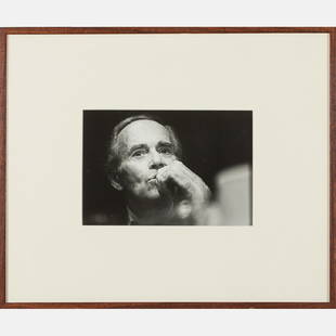 Timothy Greenfield-Sanders (b. 1952) Henry Fonda, 1977,: Timothy Greenfield-Sanders (b. 1952) Henry Fonda, 1977, Silver gelatin print. Framed dimensions: h: 20 3/4 x w: 24 3/4 in. H: 8 1/2 W: 12 1/2 in. From the corporate collection of the Richard E. Jacobs