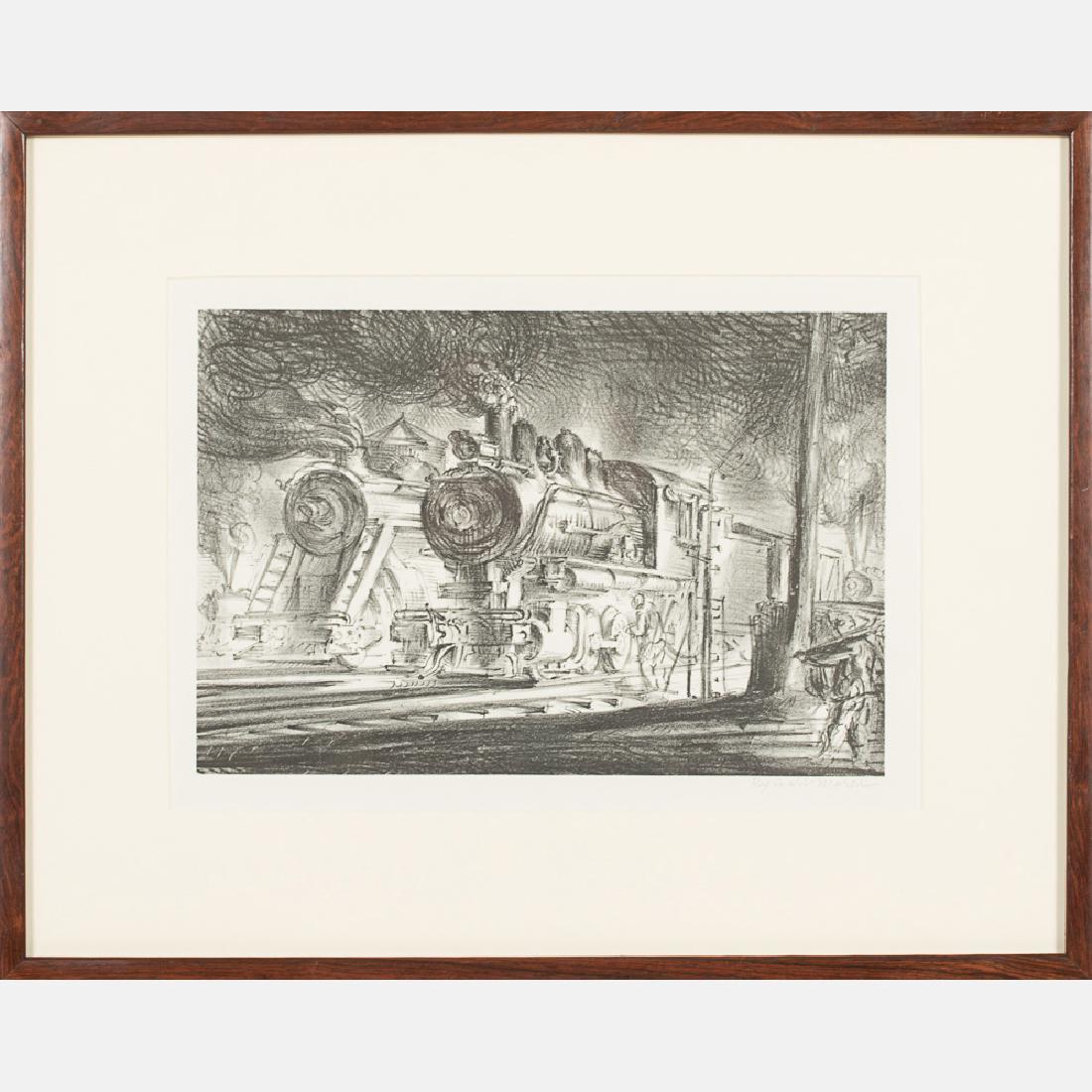 Reginald Marsh (1898-1954) Switch Engines, Erie Pards, (1 of 4)