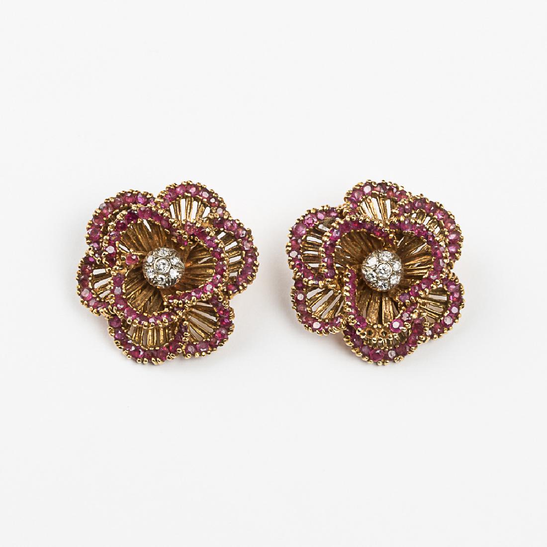 A Pair of Tiffany & Co. 18kt. Yellow Gold, Diamond and (1 of 6)