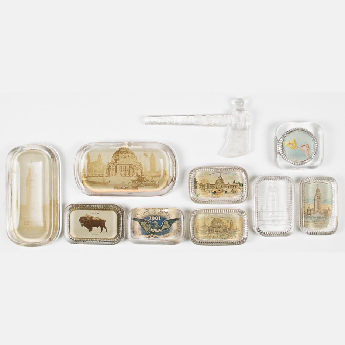 A Group of Nine Glass Paperweights from the (1 of 7)