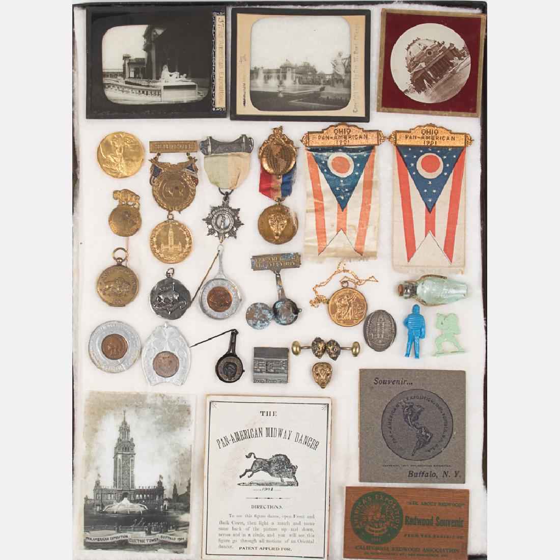 A Miscellaneous Collection of Metal, Silk, Glass and (1 of 4)