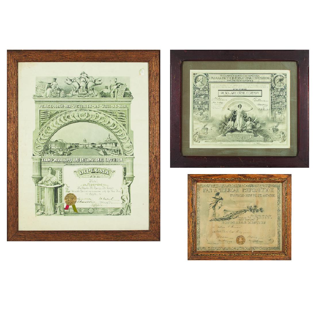 A Group of Three Framed Awards and Diplomas from (1 of 13)