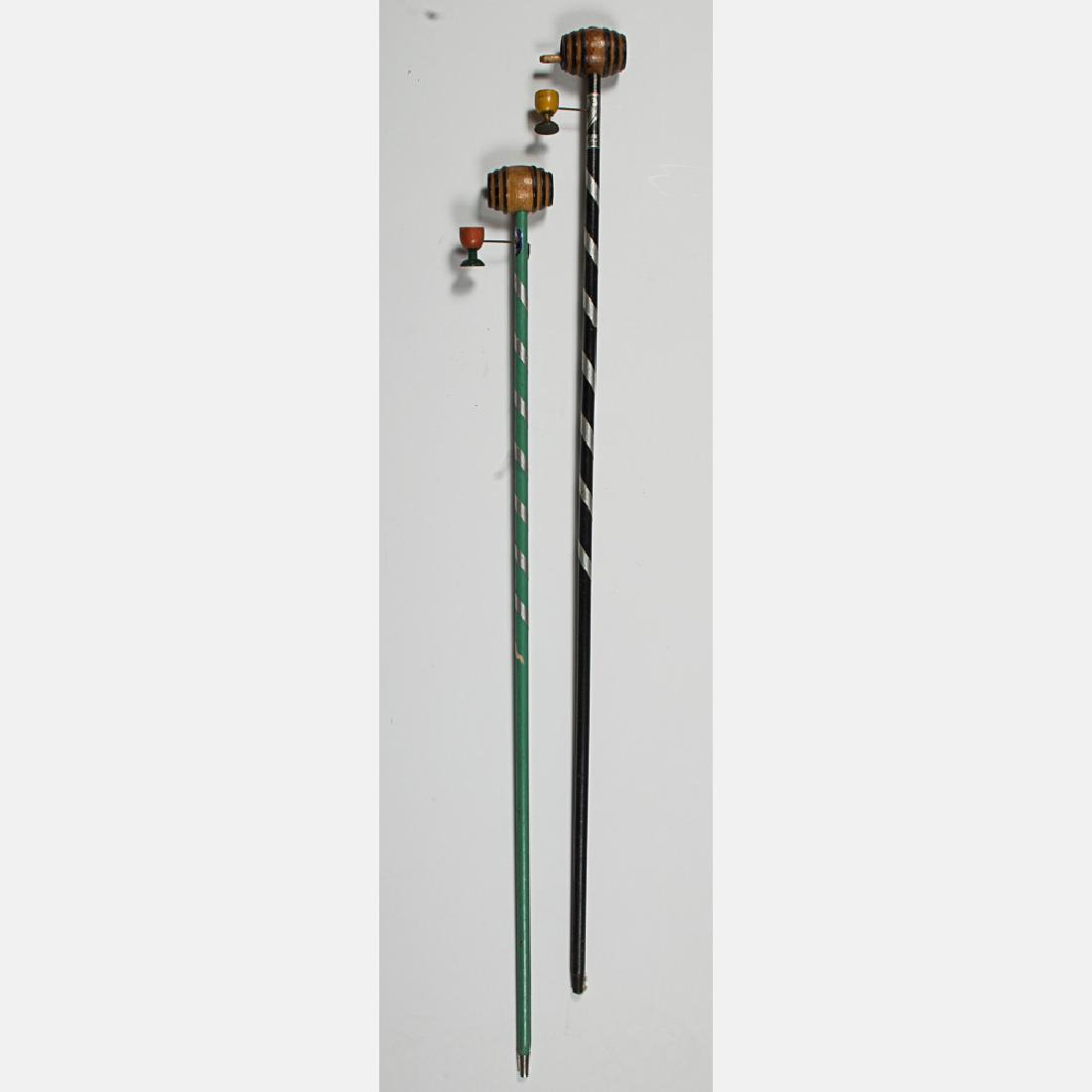 Two Painted Wooden 'End of Prohibition' Canes from the (1 of 5)