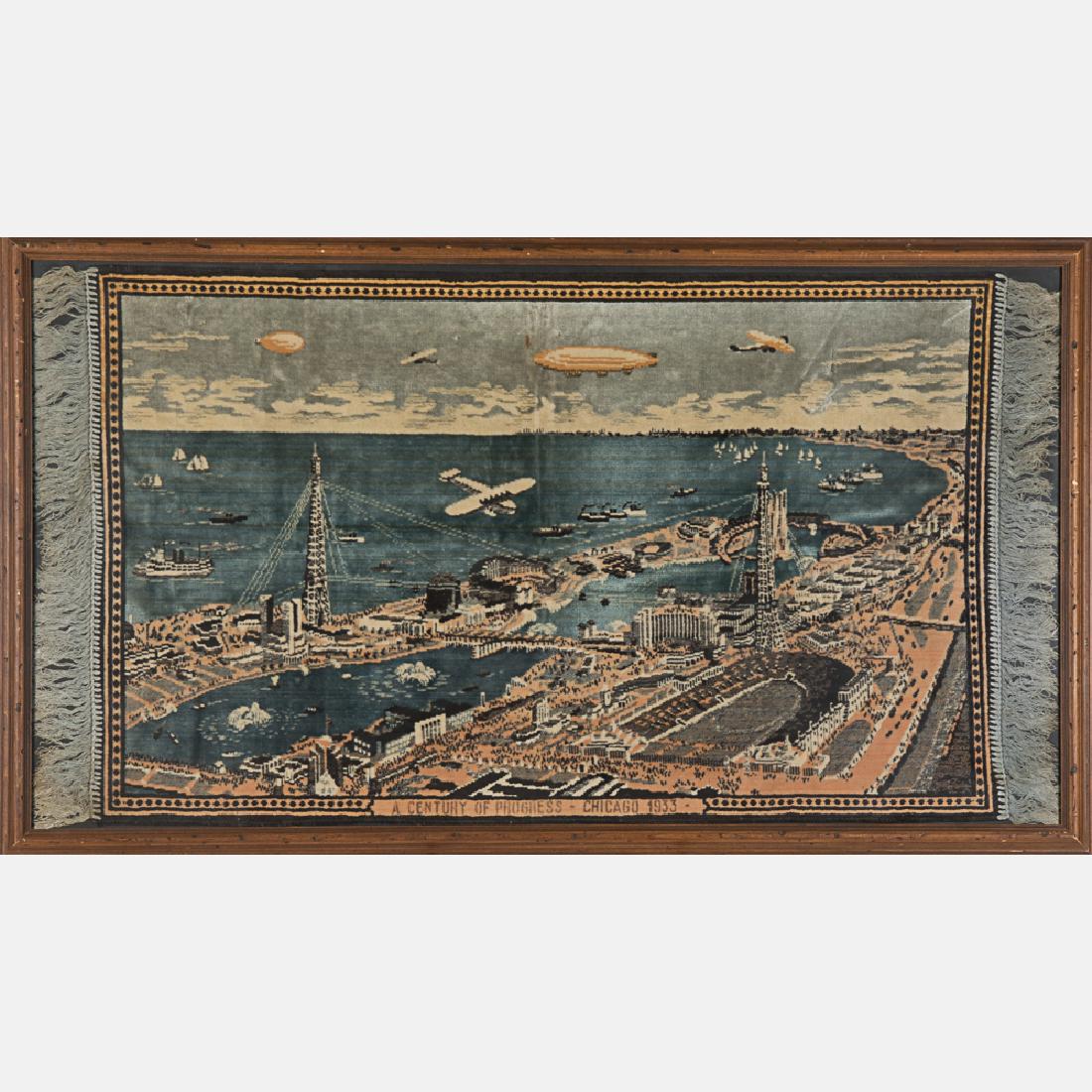 A Machine Made Wool Souvenir Rug from the Century of (1 of 3)