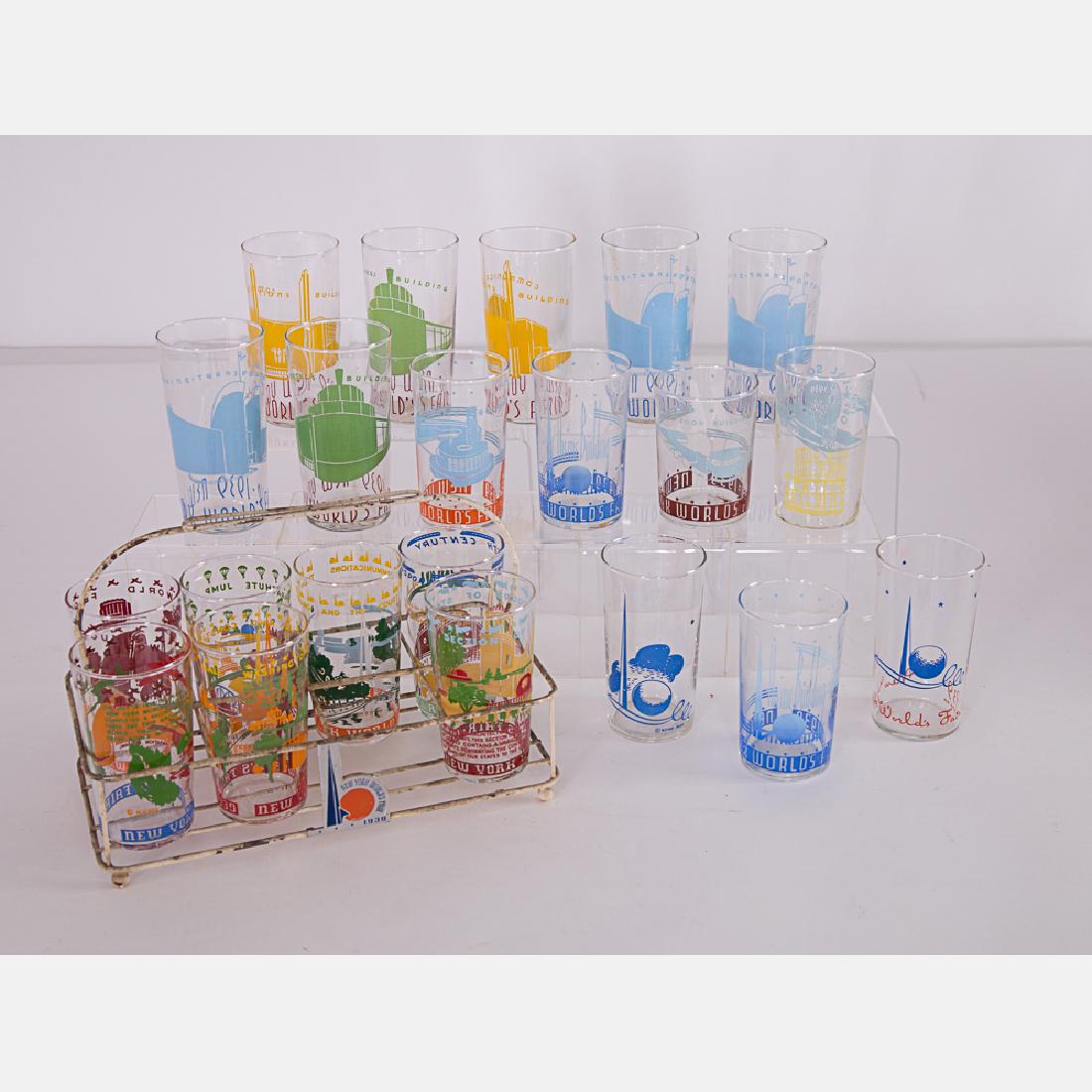 A Collection of Twenty-One Clear Glass Souvenir Cups (1 of 5)
