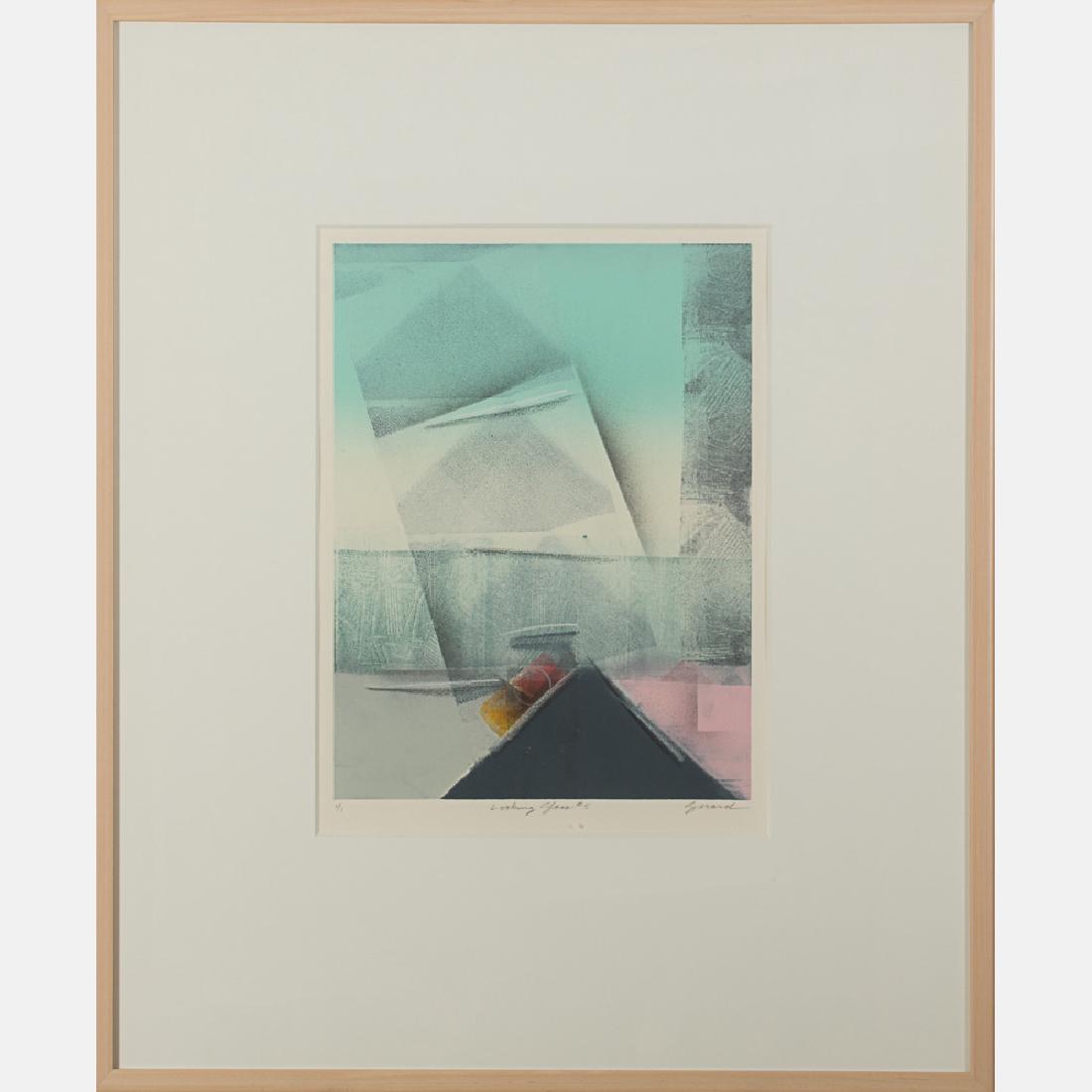 Gerard (20th Century) Looking Glass No. 5, Lithograph,: Gerard (20th Century) Looking Glass No. 5, Lithograph, Signed, titled and numbered 1/1 in pencil. H: 15 3/4 W: 11 7/8 in. From the corporate collection of the Richard E. Jacobs Group.