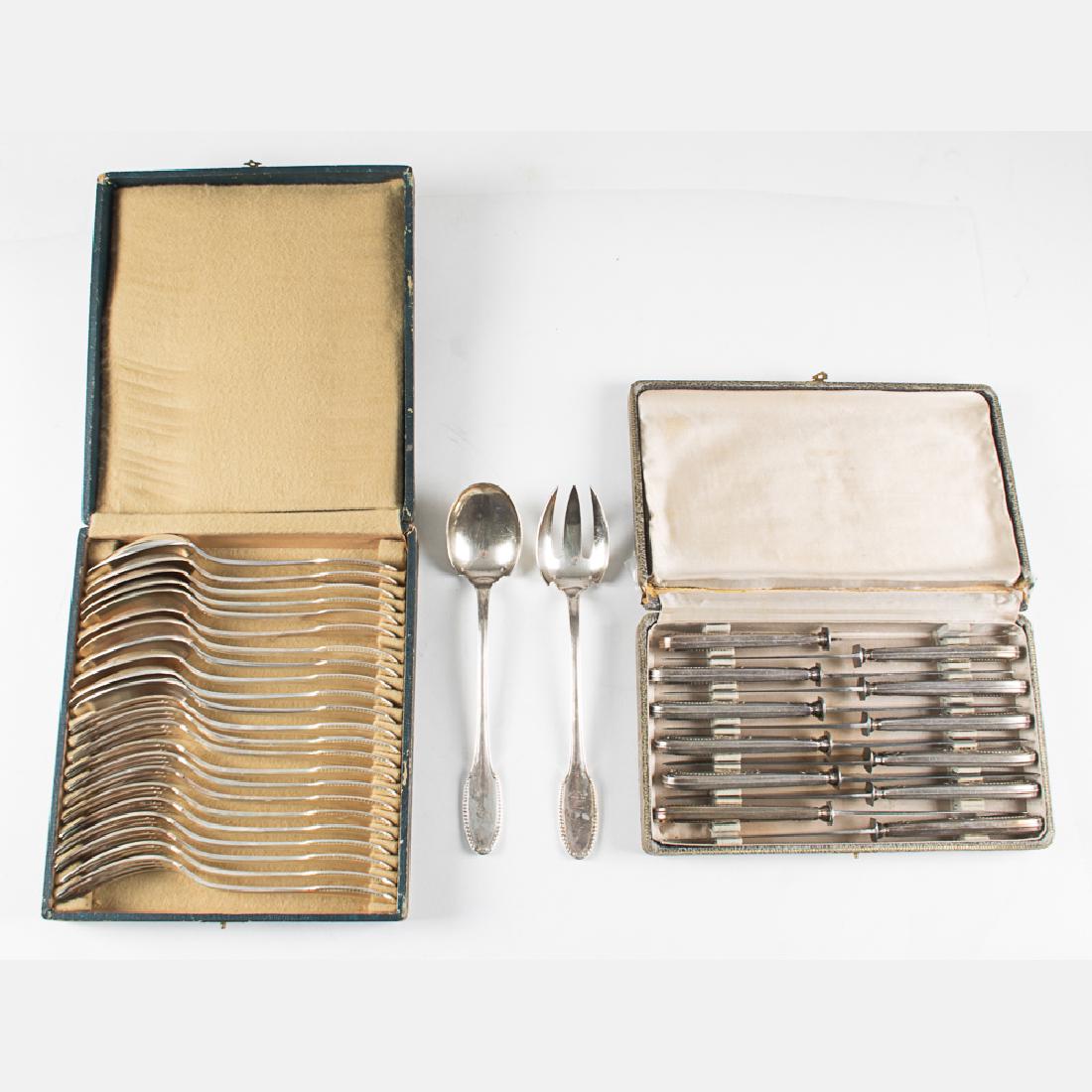 An Assembled Set of French Silverplated Flatware, 19th (1 of 5)