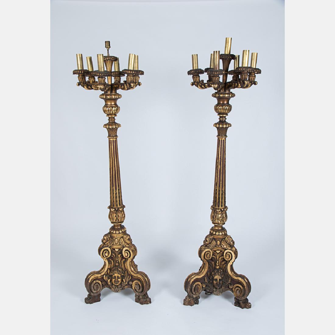 A Pair of Neoclassical Style Gilt Carved Hardwood Seven (1 of 13)