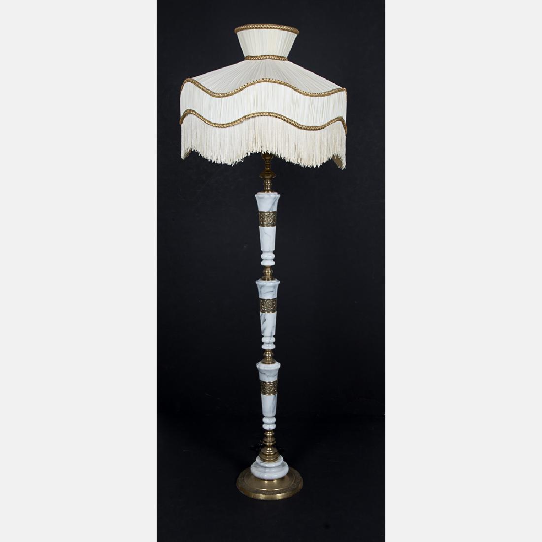 A Contemporary Brass and Marble Floor Lamp, 20th (1 of 4)