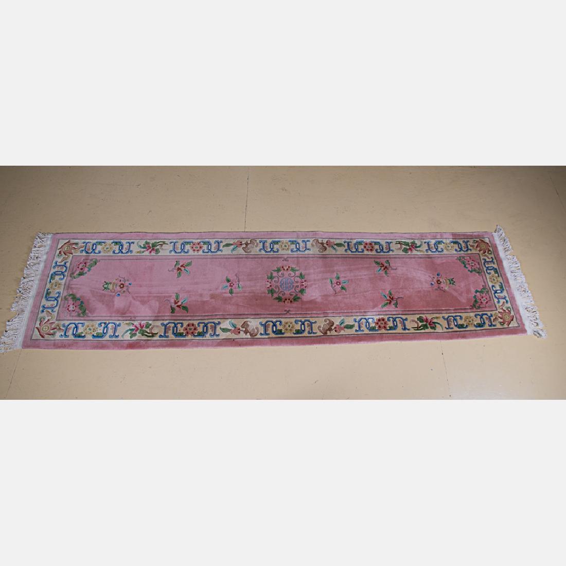 A Chinese Sculpted Wool Runner, 20th Century. (1 of 5)