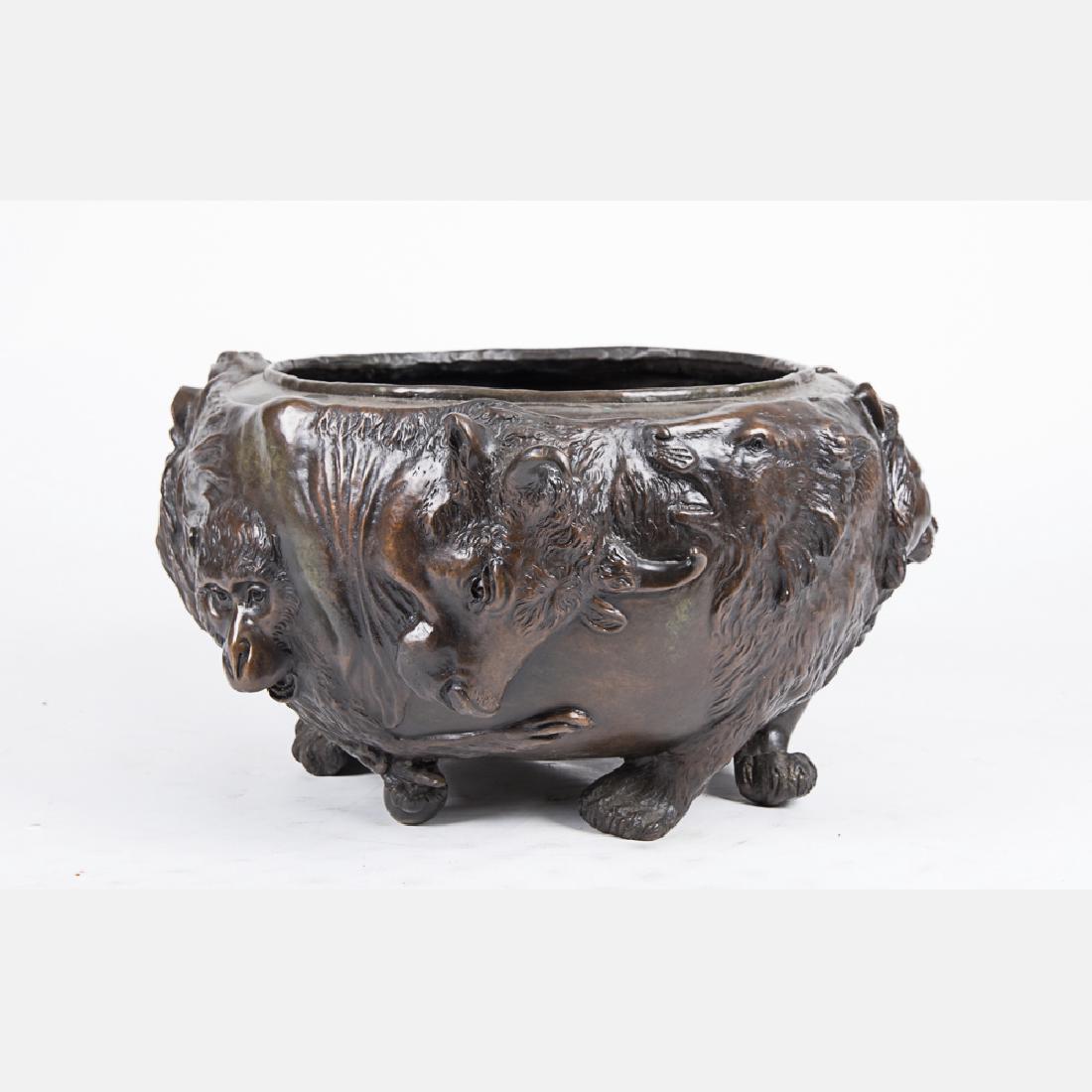 A Chinese Bronze Animal Form Bowl, 20th Century, (1 of 3)