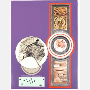 Ronald Brooks Kitaj (1932-2007) Photographic Memory,: Ronald Brooks Kitaj (1932-2007) Photographic Memory, Mixed media collage, Signed and numbered 49/70. H: 30 3/4 W: 22 3/8 in. From the Charles Foley Gallery Collection (Columbus, OH).