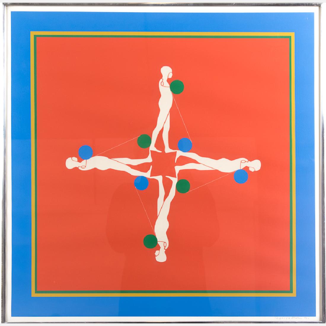 Ernest Trova (1927-2009) Falling Man with Green and (1 of 2)