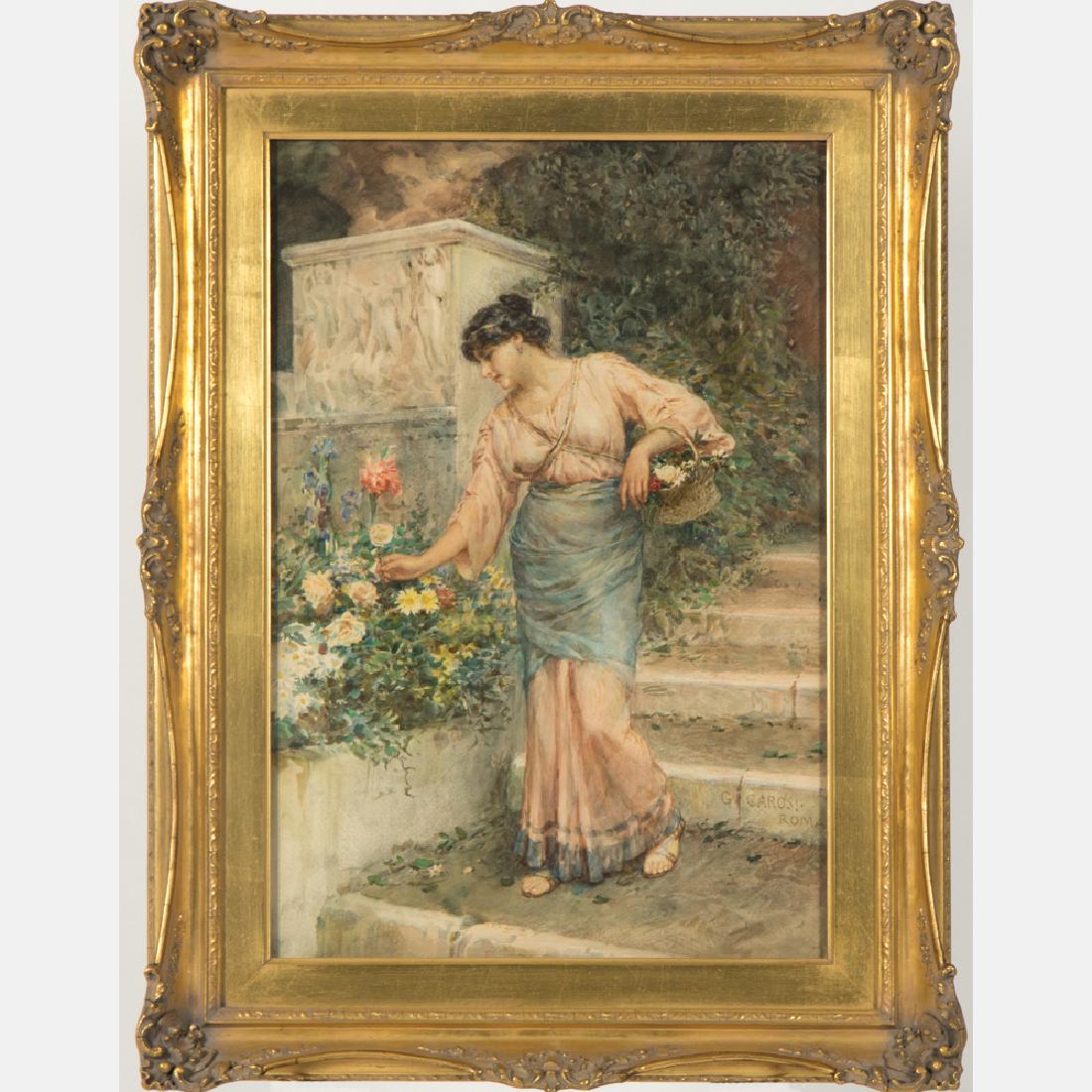 Giuseppe Carosi (1883-1965) Roman Garden Scene with (1 of 7)