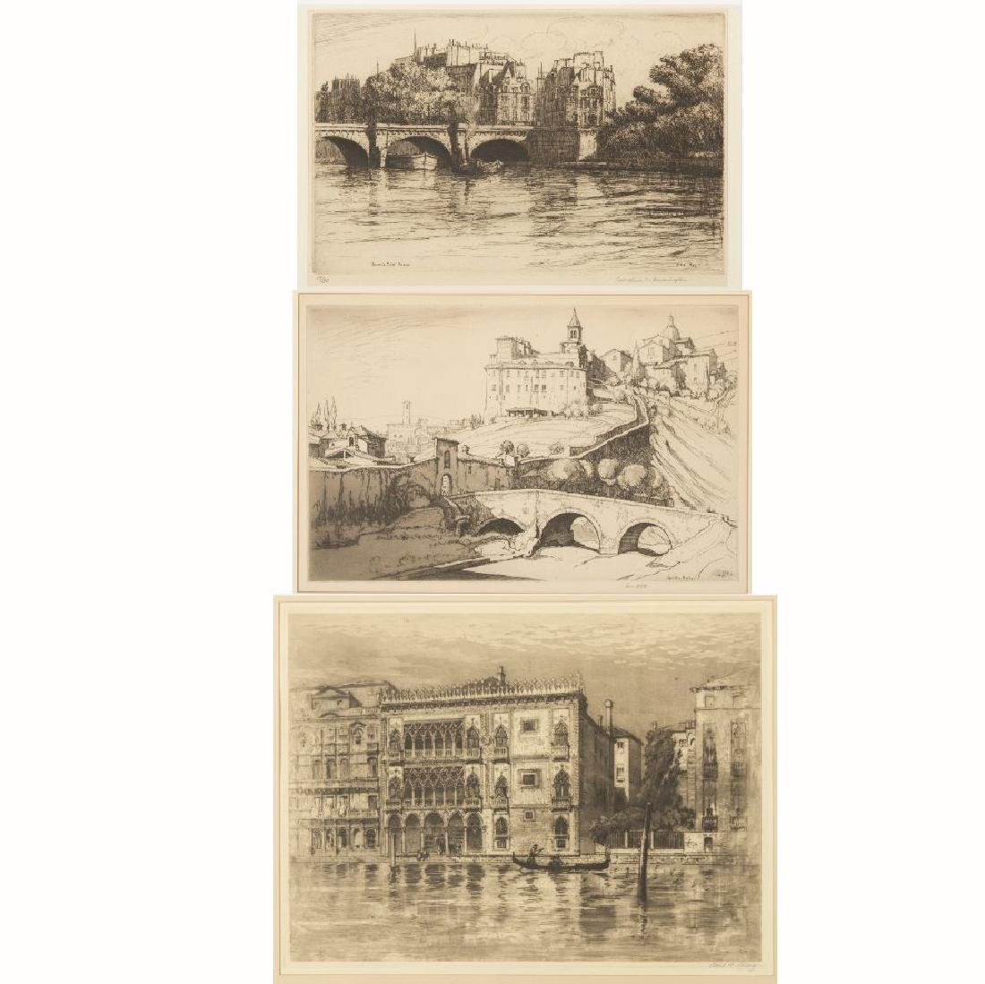 A Group of Three Etchings Depicting Landscapes by (1 of 12)