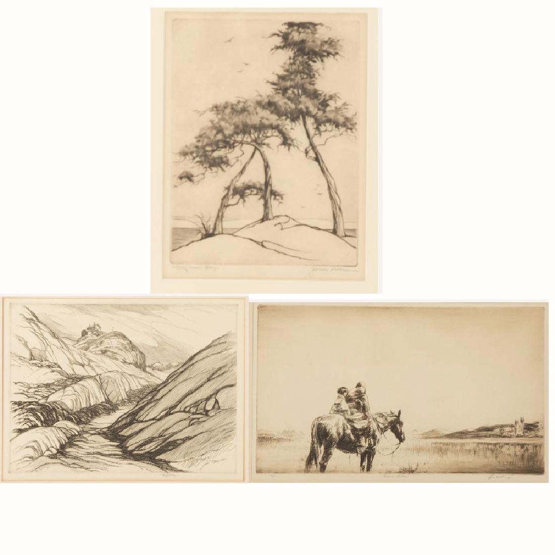 A Group of Three Etchings Depicting Landscapes by (1 of 14)