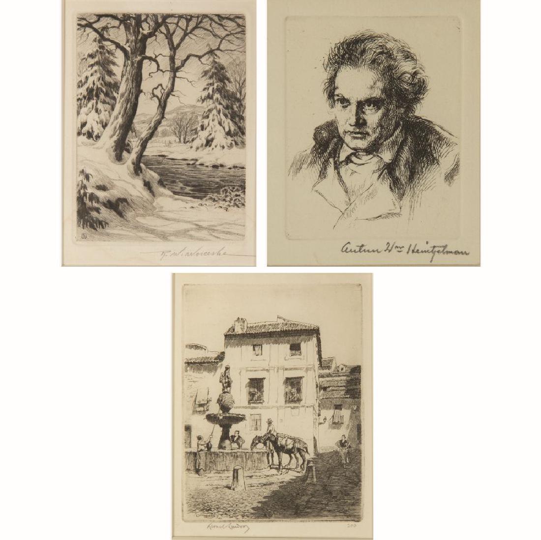 A Group of Three Etchings by Various Artists, 20th (1 of 11)