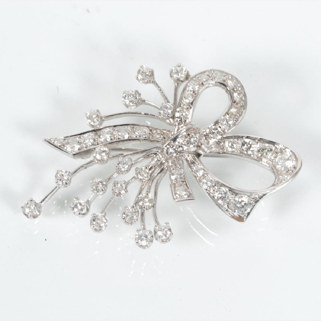 A 14kt. White Gold and Diamond Brooch, (1 of 3)