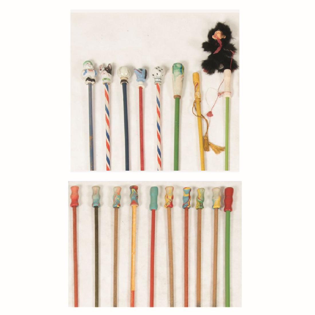 A Collection of Eighteen Painted Wood, Porcelain, (1 of 5)