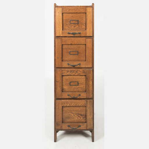 An Arts And Crafts Style Oak Four Drawer File Cabinet