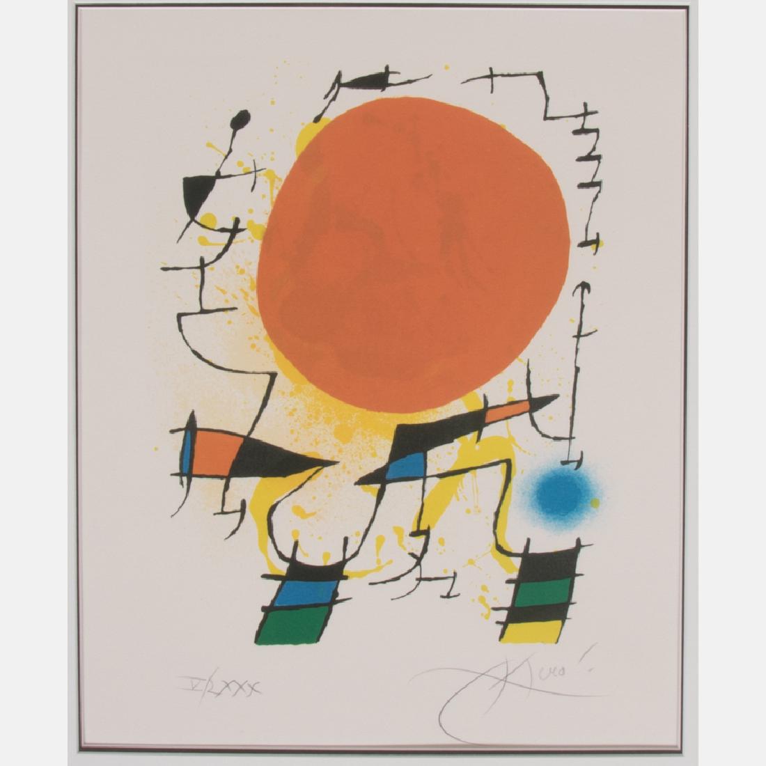 Joan Miro (1893-1983) Le Soleil Rouge, 1974, Lithograph (1 of 8)