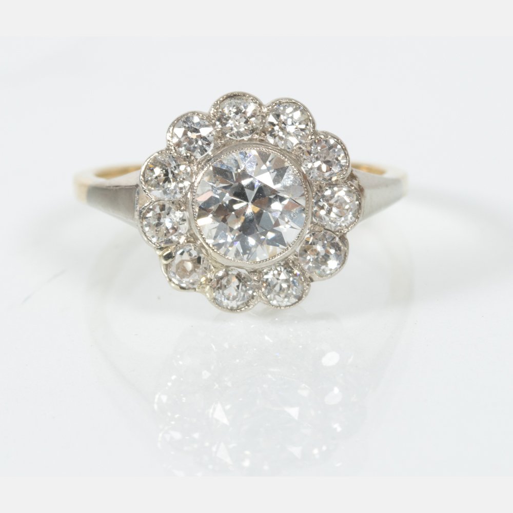 An Antique 14kt. Yellow Gold and Platinum, Diamond Ring (1 of 4)