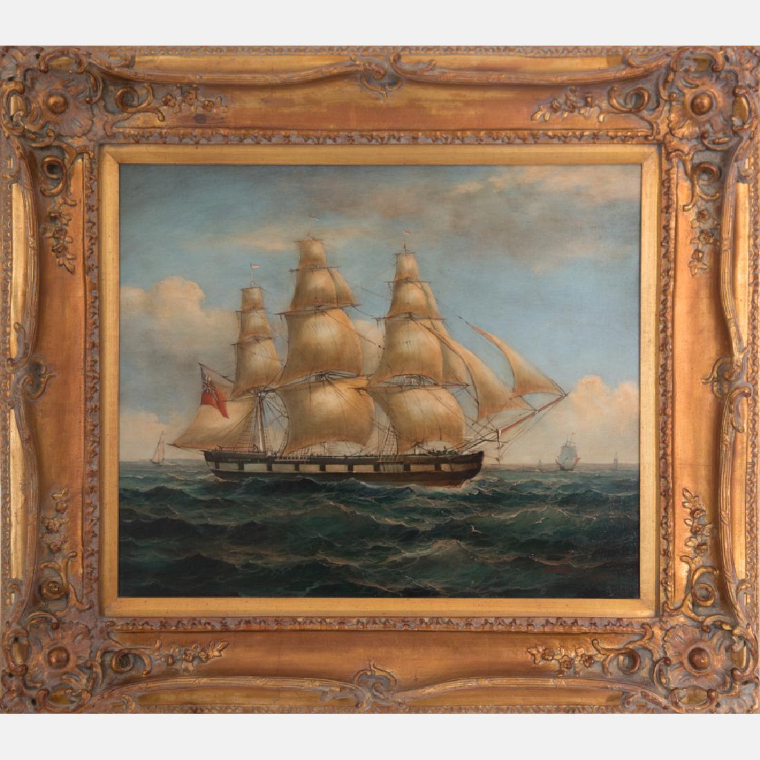 Robert Sanders (20th Century) Seascape with Tall Ships, (1 of 2)
