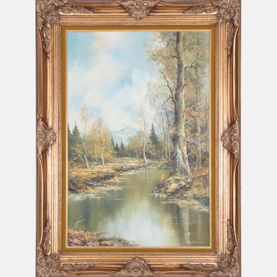 Furhmann (20th Century) Forest Scene, Oil on canvas (1 of 2)