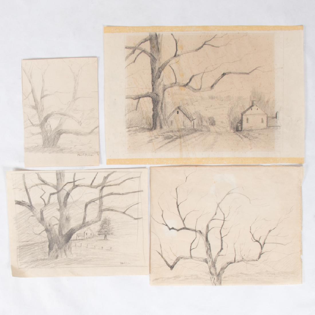 Paul Riba (1912-1977) A Group of Four Studies, Pencil (1 of 3)