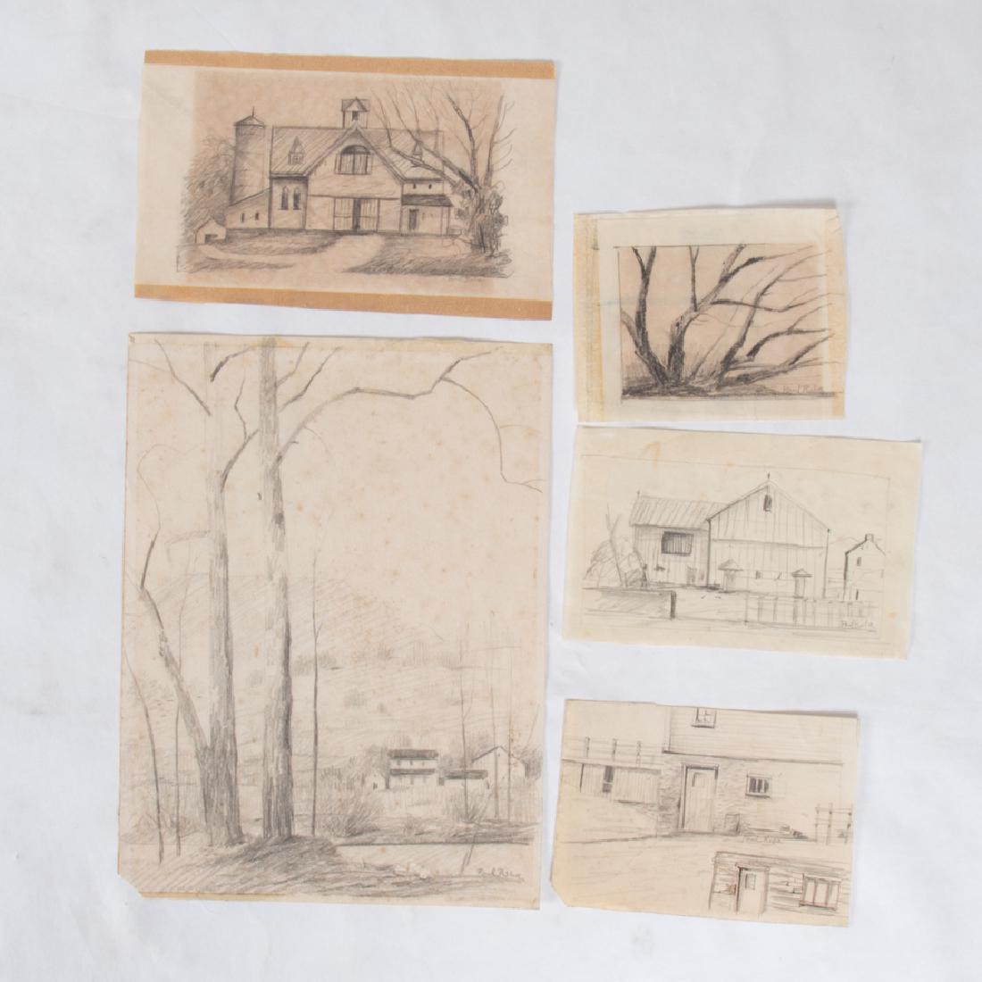 Paul Riba (1912-1977) A Group of Five Studies, Pencil (1 of 3)