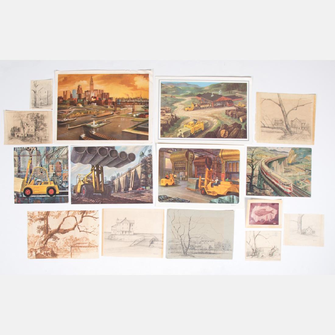 Paul Riba (1912-1977) A Group of Eight Studies, Pencil (1 of 3)