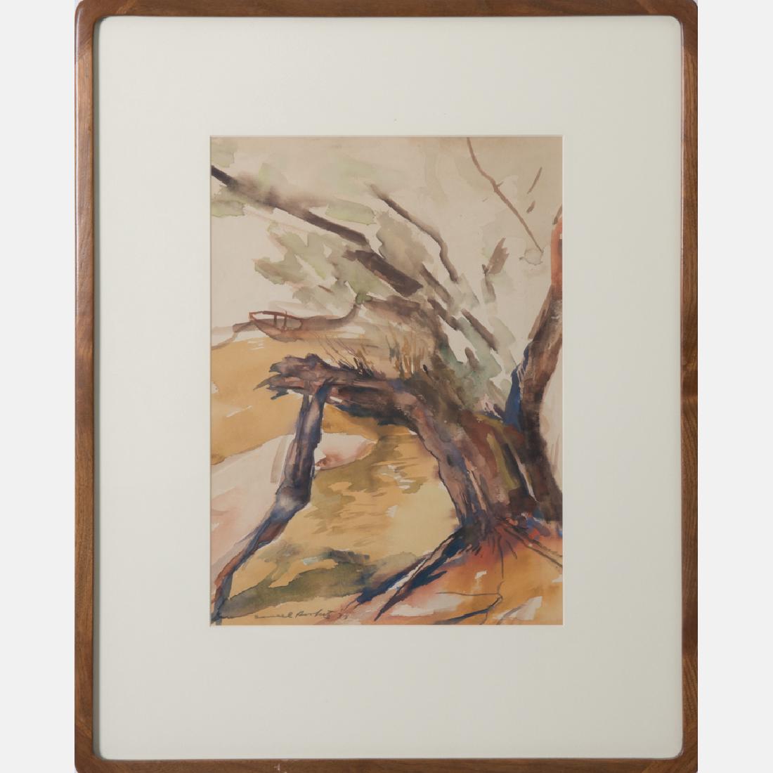 Samuel Bookatz (1910-2009) Untitled, Watercolor,: Samuel Bookatz (1910-2009) Untitled, Watercolor, Signed and dated 1937 lower left. H: 14 1/2 W: 10 1/2 in.